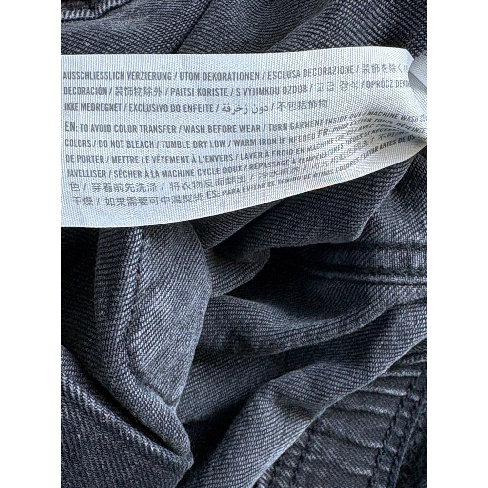 Hollister California Cropped Denim Jacket Womens XS Black Cotton Button Front - Picture 7 of 9